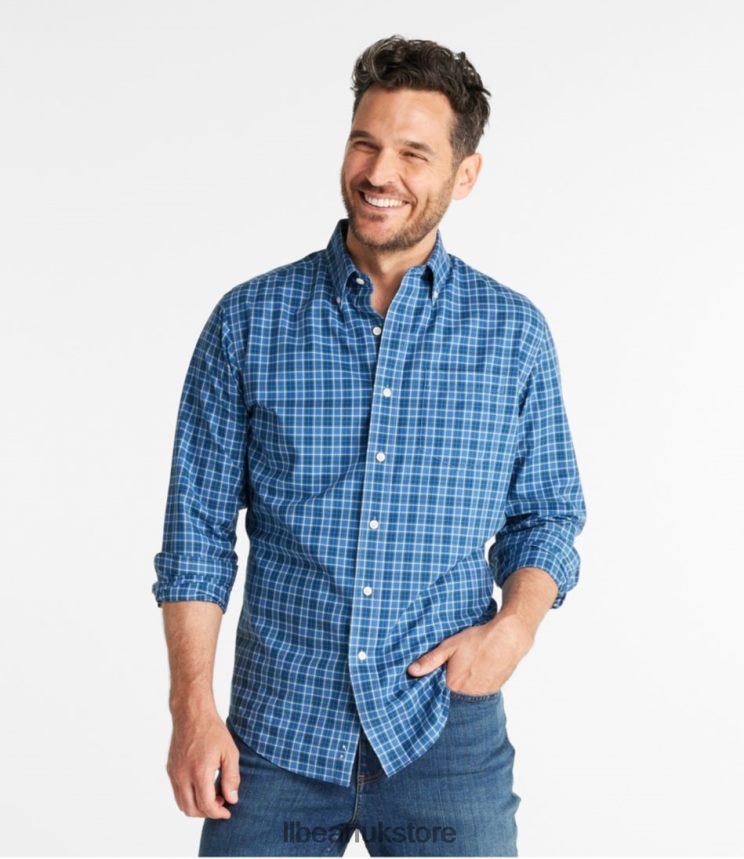 Clothing L.L.Bean Wrinkle-Free Kennebunk Sport Shirt True Teal Men 0VRR665017