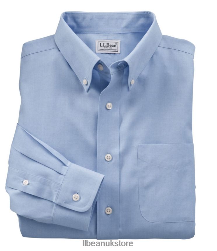 Clothing L.L.Bean Wrinkle-Free Pinpoint Oxford Cloth Shirt Blue Men 0VRR663507