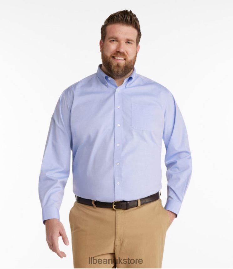 Clothing L.L.Bean Wrinkle-Free Pinpoint Oxford Cloth Shirt Blue Men 0VRR663507