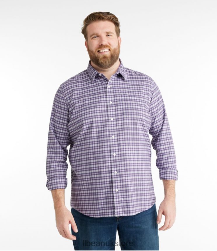 Clothing L.L.Bean Wrinkle-Free Ultrasoft Brushed Cotton Shirt Deep Olive Men 0VRR666525