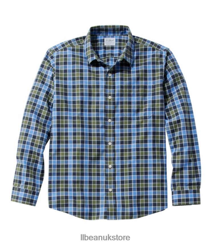 Clothing L.L.Bean Wrinkle-Free Ultrasoft Brushed Cotton Shirt Deep Olive Men 0VRR666924