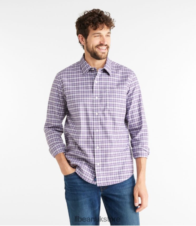 Clothing L.L.Bean Wrinkle-Free Ultrasoft Brushed Cotton Shirt Pale Turquoise Men 0VRR663182