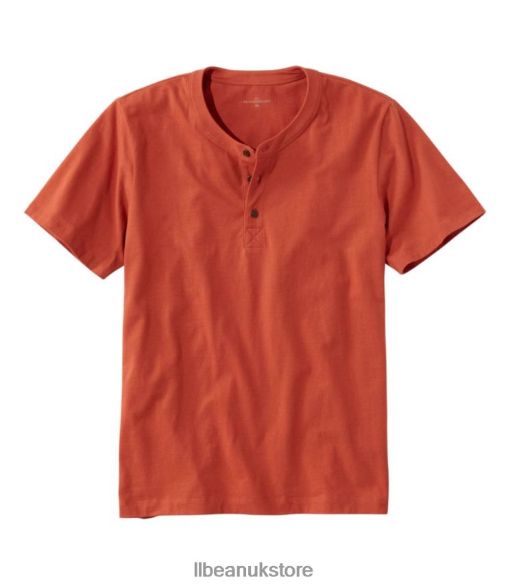 Clothing L.L.Bean Signature Rangeley Cotton Henley Orange Spice Men 0VRR666582