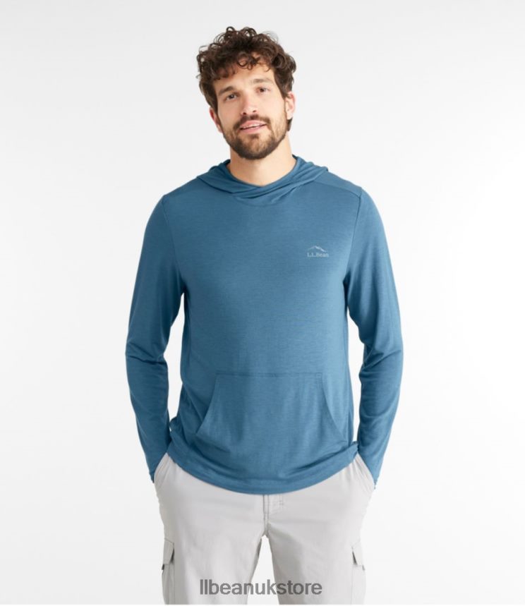 Clothing L.L.Bean Tropicwear Comfort Hoodie Pale Turquoise Men 0VRR661285
