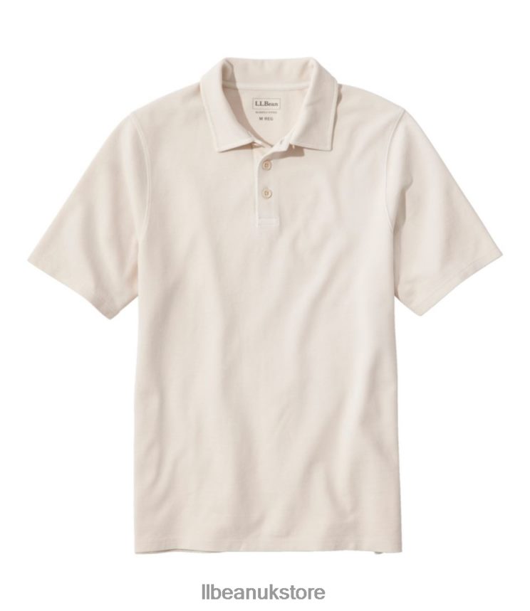 Clothing L.L.Bean BeanBuilt Pique Polo Shirt Silver Birch Men 0VRR666945
