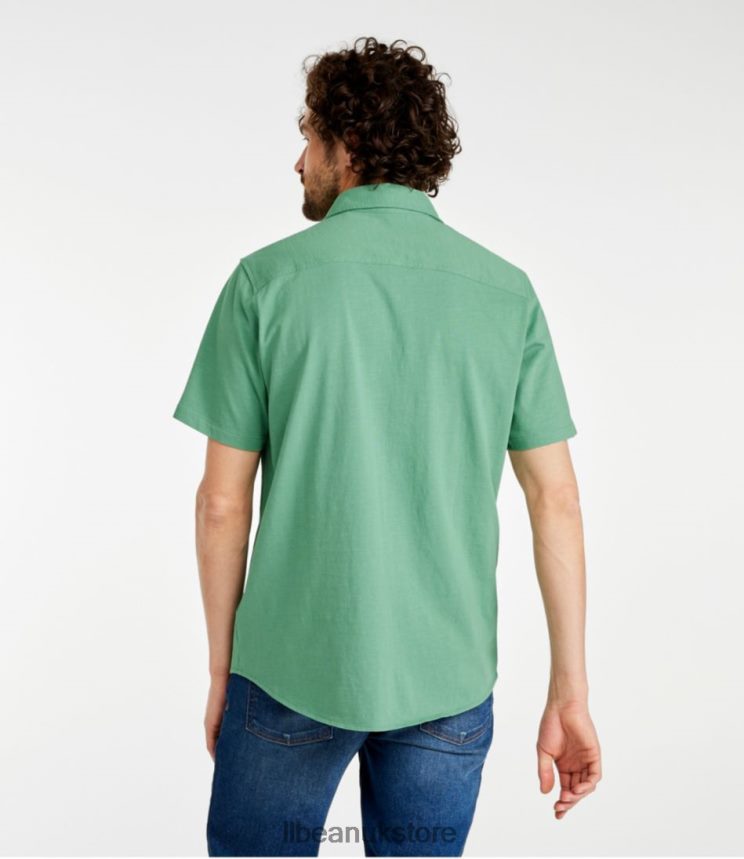 Clothing L.L.Bean Lakewashed Organic Cotton Button-Front Shirt Sea Blue Men 0VRR665803