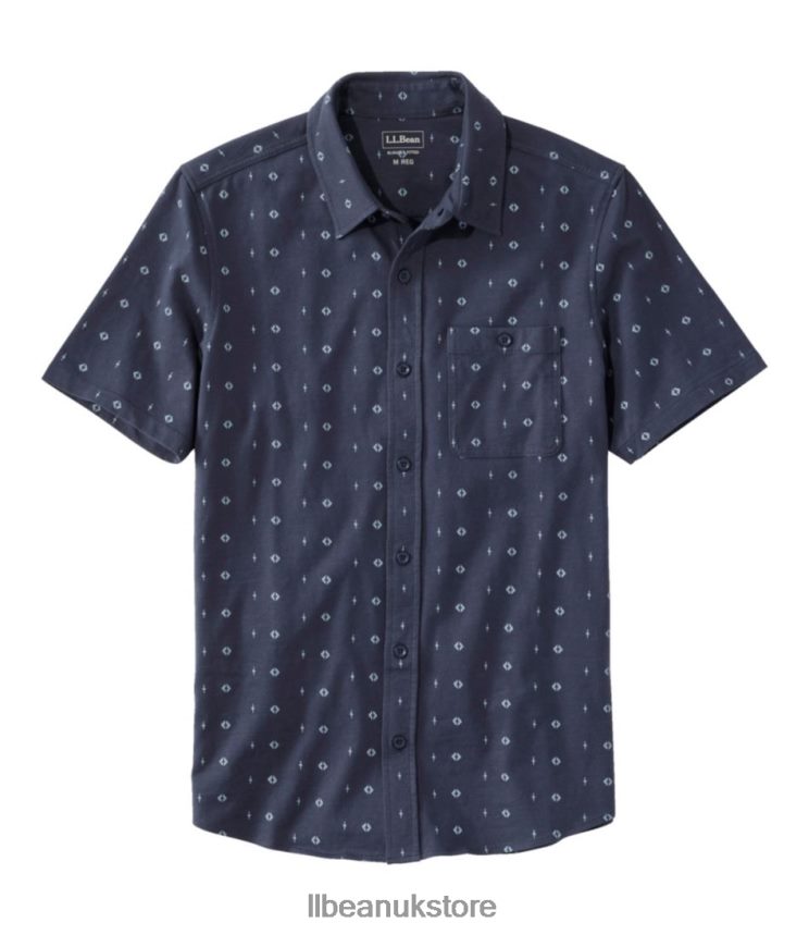 Clothing L.L.Bean Lakewashed Organic Cotton Button-Front Shirt Warm Coral Fish Men 0VRR663493