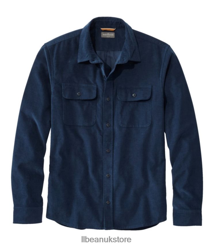 Clothing L.L.Bean Signature Microwale Corduroy Shirt Mariner Blue Men 0VRR663412