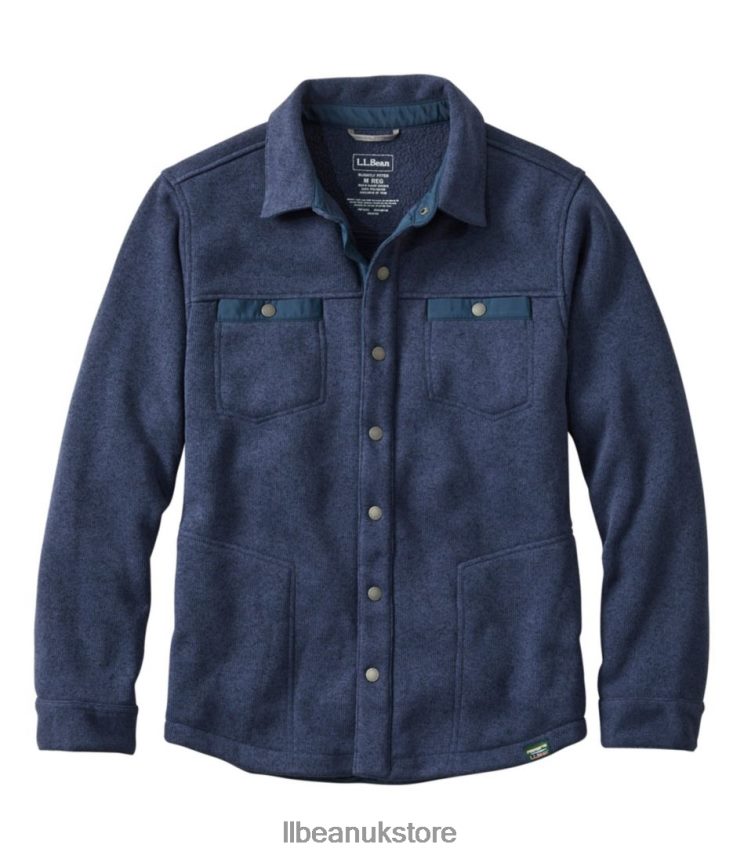 Clothing L.L.Bean Sweater Fleece Shirt Jac Bright Navy Men 0VRR663400
