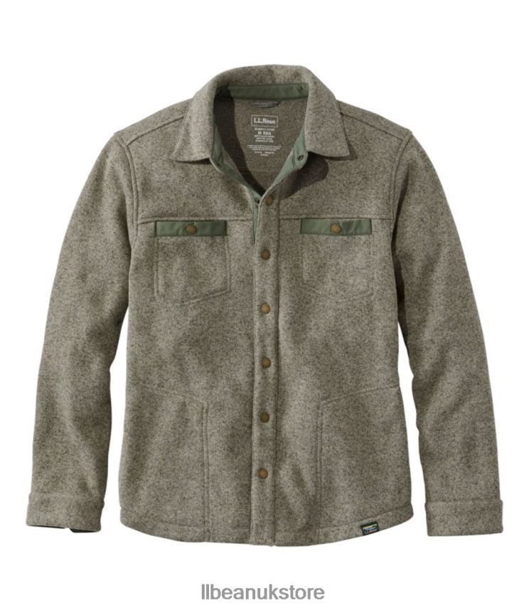 Clothing L.L.Bean Sweater Fleece Shirt Jac Eucalyptus Men 0VRR664947