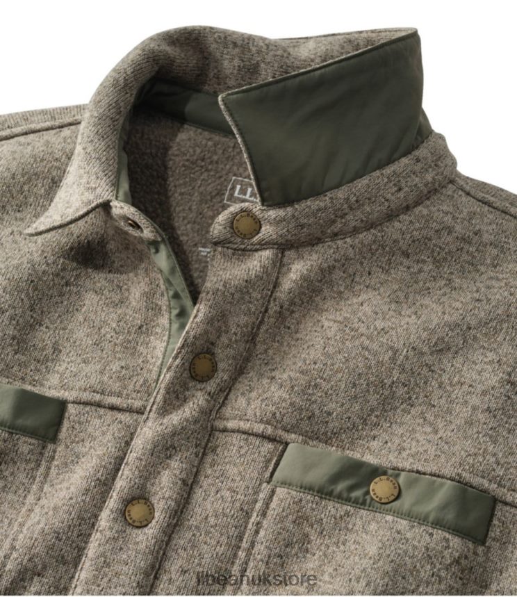 Clothing L.L.Bean Sweater Fleece Shirt Jac Eucalyptus Men 0VRR664947