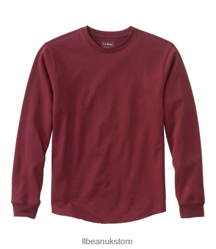 Clothing L.L.Bean BeanBuilt Cotton Tee Burgundy Men 0VRR664676