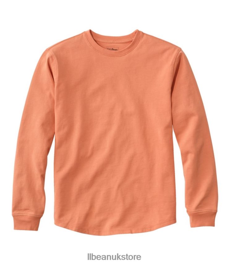 Clothing L.L.Bean BeanBuilt Cotton Tee Faded Orange Men 0VRR666462