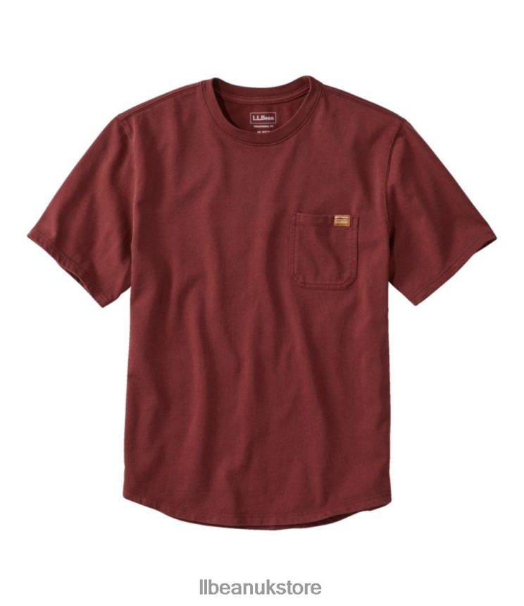 Clothing L.L.Bean BeanBuilt Cotton Tees Burgundy Men 0VRR664765