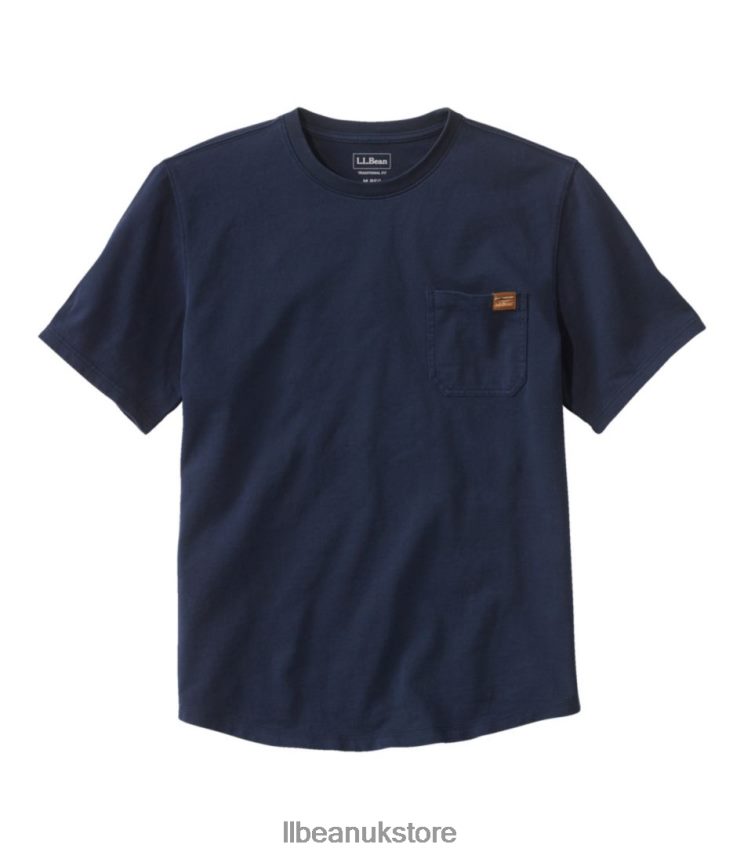 Clothing L.L.Bean BeanBuilt Cotton Tees Classic Navy Men 0VRR663160