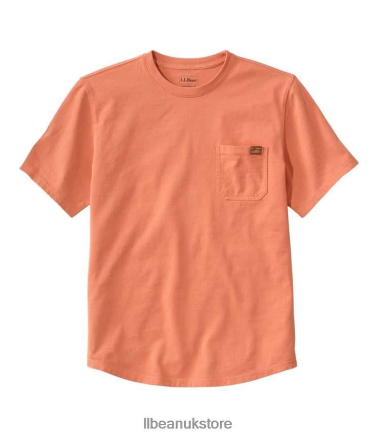 Clothing L.L.Bean BeanBuilt Cotton Tees Faded Orange Men 0VRR666516