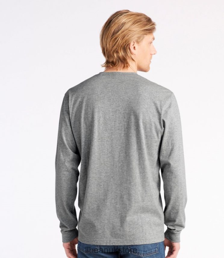 Clothing L.L.Bean Carefree Unshrinkable Tee Gray Heather Men 0VRR666439