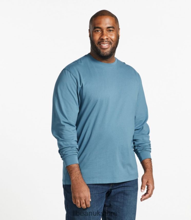 Clothing L.L.Bean Carefree Unshrinkable Tee Ocean Blue Men 0VRR666901