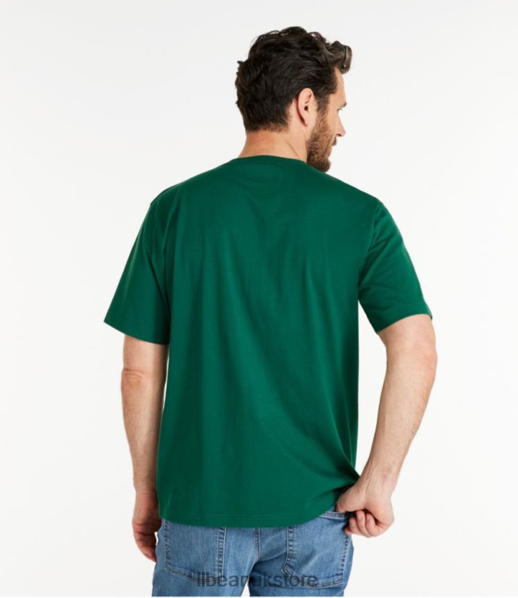 Clothing L.L.Bean Carefree Unshrinkable Tee Teal Blue Men 0VRR666874