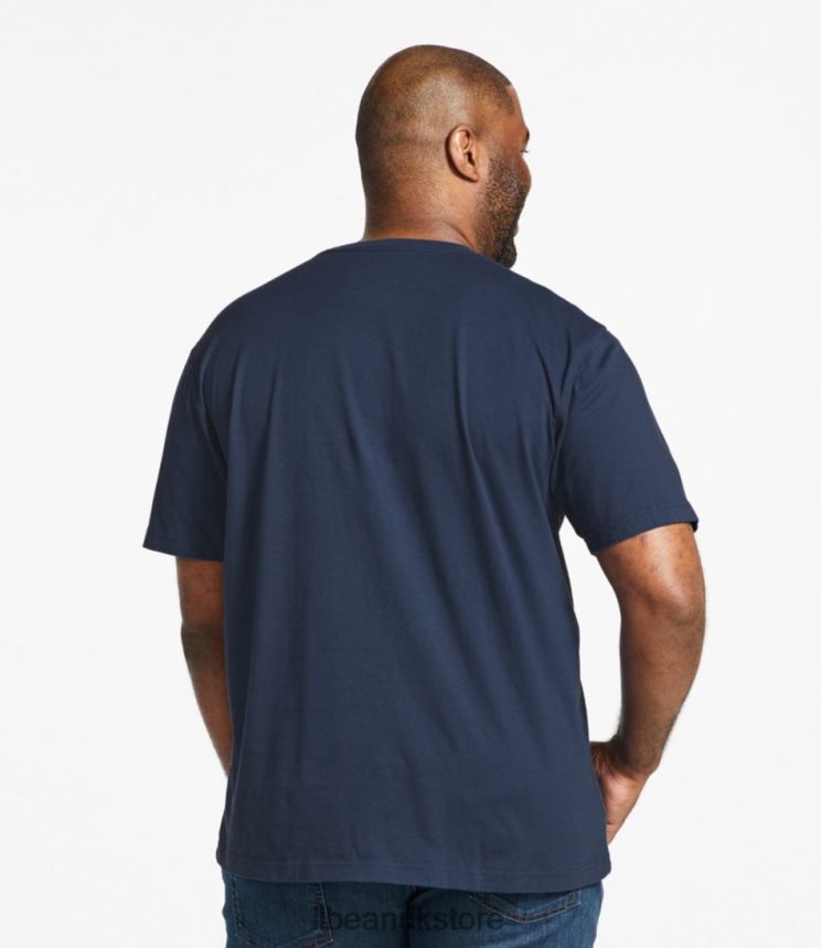 Clothing L.L.Bean Carefree Unshrinkable Tee Teal Blue Men 0VRR666874