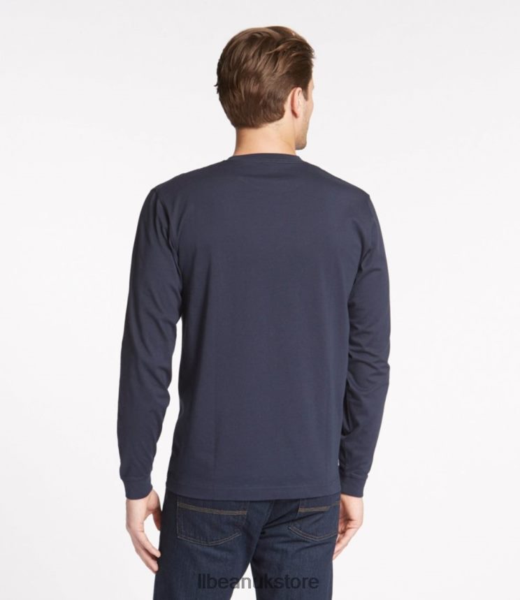 Clothing L.L.Bean Carefree Unshrinkable Tee with Pocket Black Men 0VRR665800