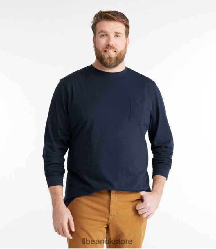 Clothing L.L.Bean Carefree Unshrinkable Tee with Pocket Gray Heather Men 0VRR663152