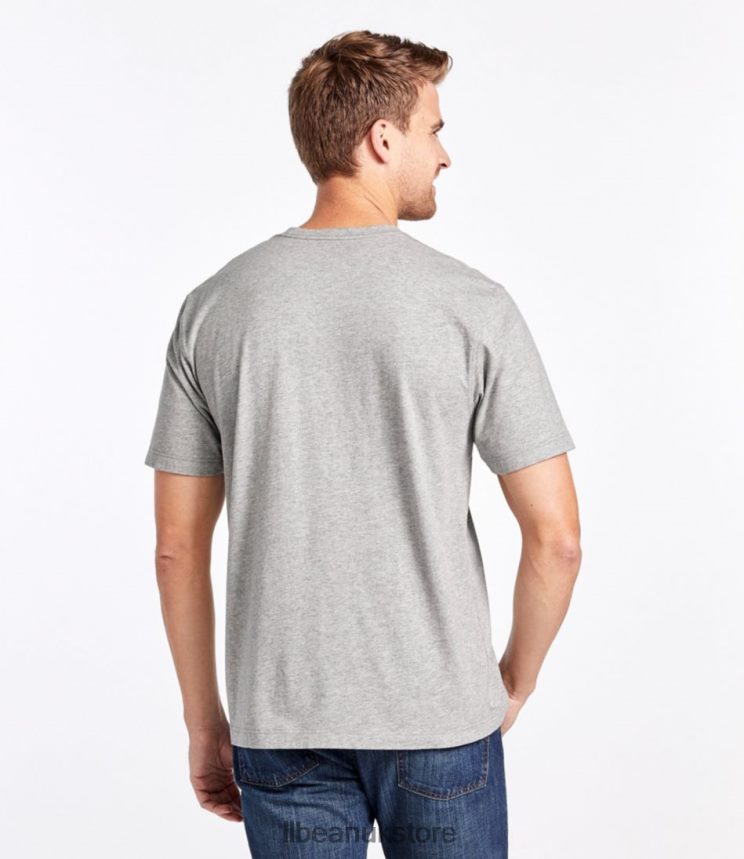 Clothing L.L.Bean Carefree Unshrinkable Tee with Pocket Ocean Blue Men 0VRR666413