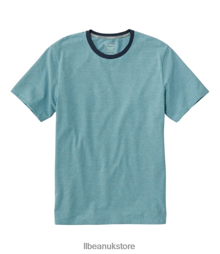 Clothing L.L.Bean Comfort Stretch Pima Tee Shirt Sea Blue Heather Men 0VRR664883
