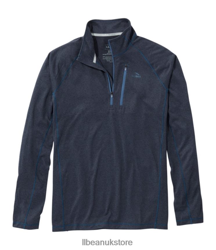 Clothing L.L.Bean Quick Dry Trail Tee 1/4 Zip Carbon Navy Men 0VRR665827