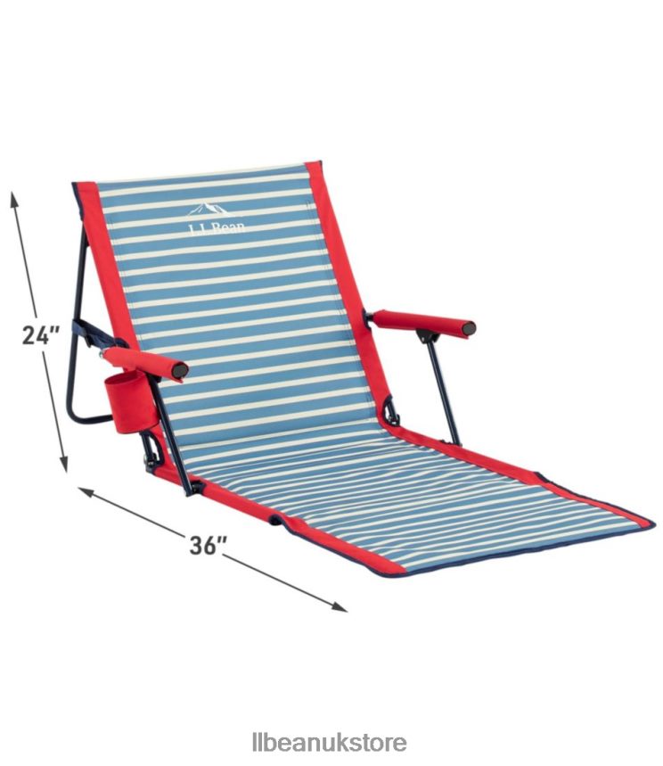 Camping Furniture L.L.Bean Beach Lounger Bayside Blue Stripe Unisex 0VRR661239