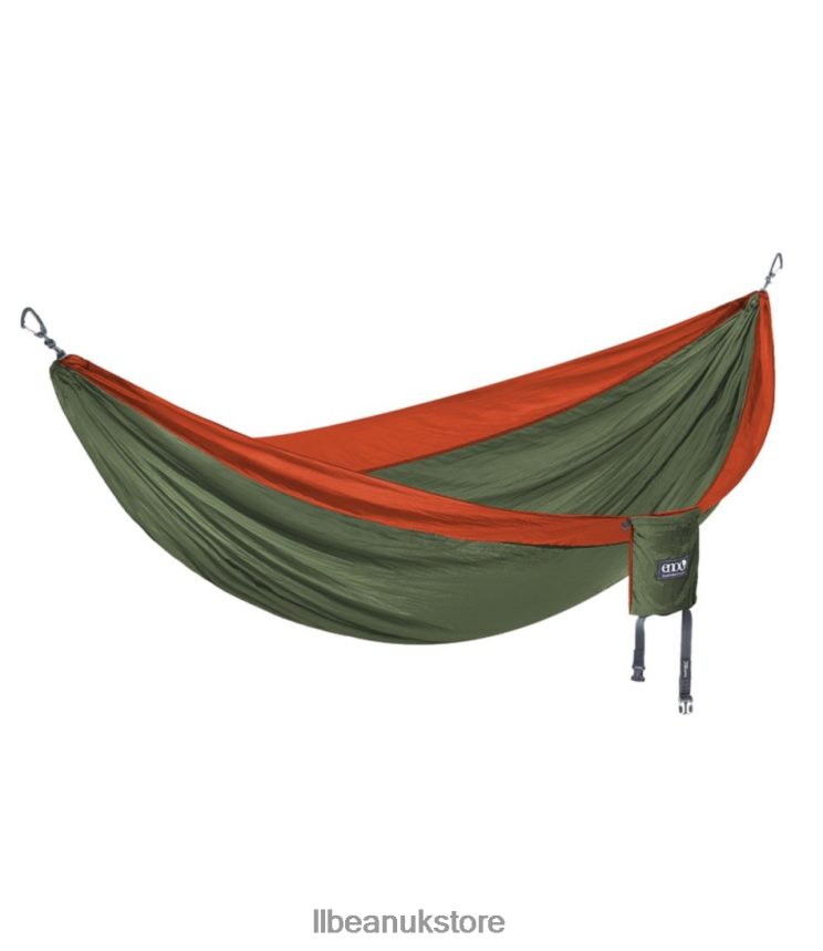 Camping Furniture L.L.Bean ENO DoubleNest Hammock Olive/Orange Unisex 0VRR663973