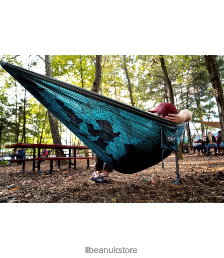 Camping Furniture L.L.Bean ENO DoubleNest Hammock Print Fade/Seaglass Unisex 0VRR664023