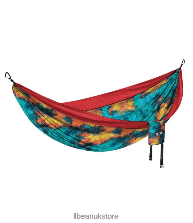Camping Furniture L.L.Bean ENO DoubleNest Hammock Print Tie Dye/Red Unisex 0VRR665315
