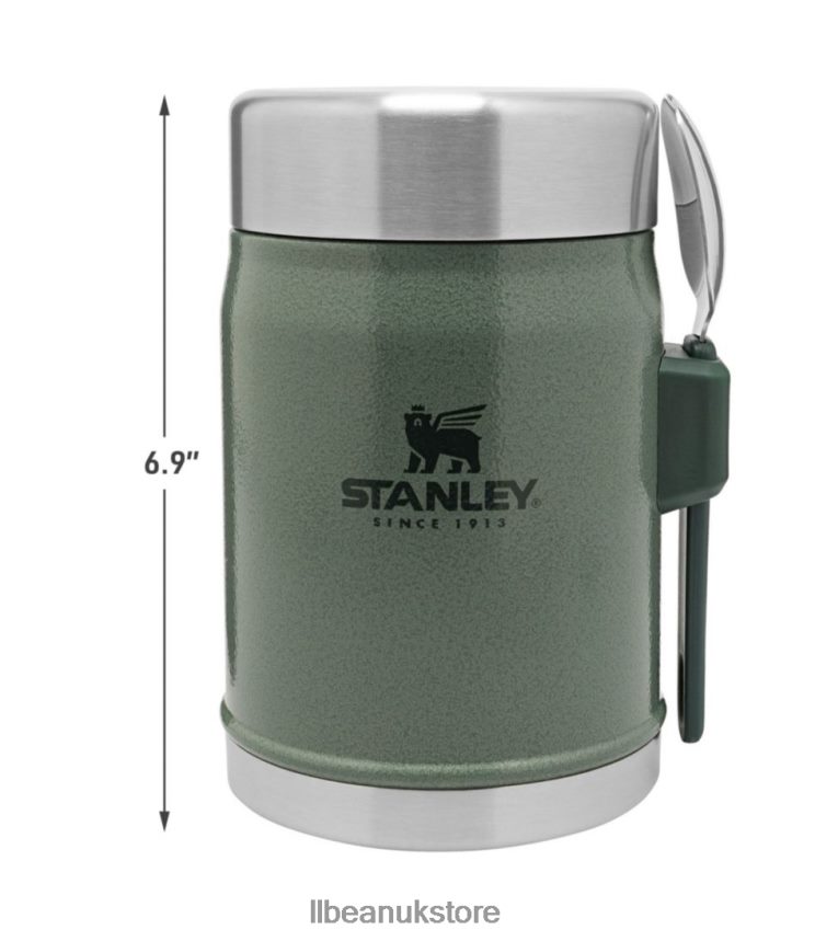 Camping Kitchen L.L.Bean Stanley All-in-One Food Jar and Spork Hammertone Green Unisex 0VRR665355
