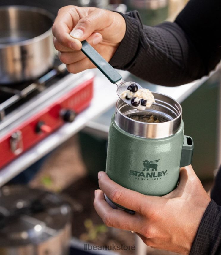 Camping Kitchen L.L.Bean Stanley All-in-One Food Jar and Spork Hammertone Green Unisex 0VRR665355