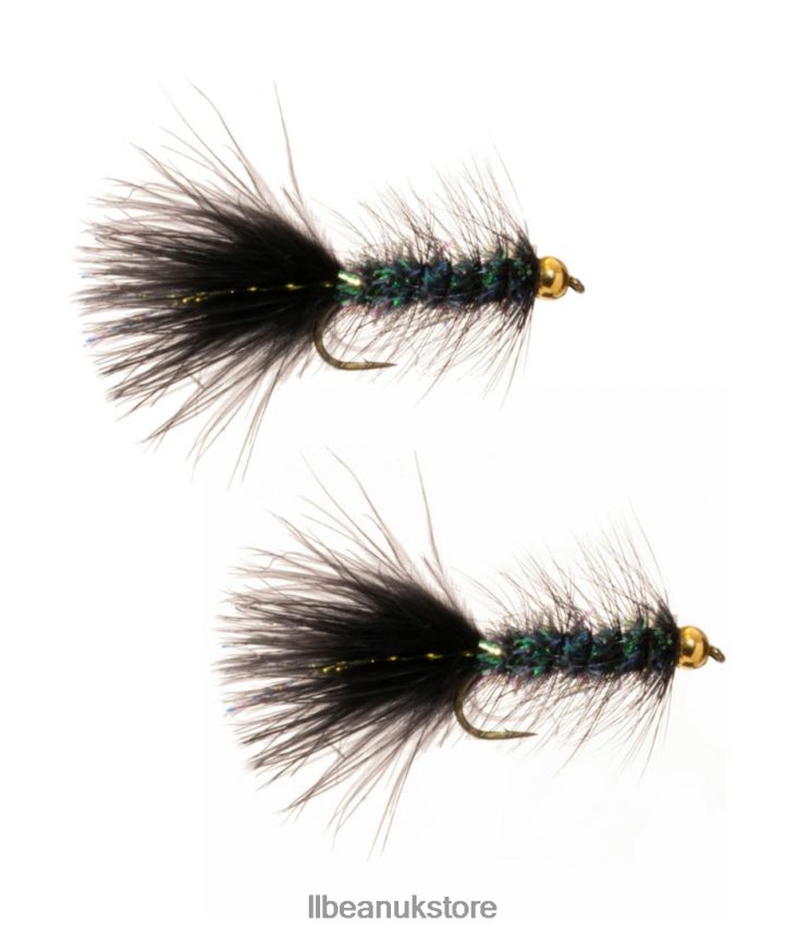 Fishing L.L.Bean Gold Bead Crystal Bugger Black Unisex 0VRR661975