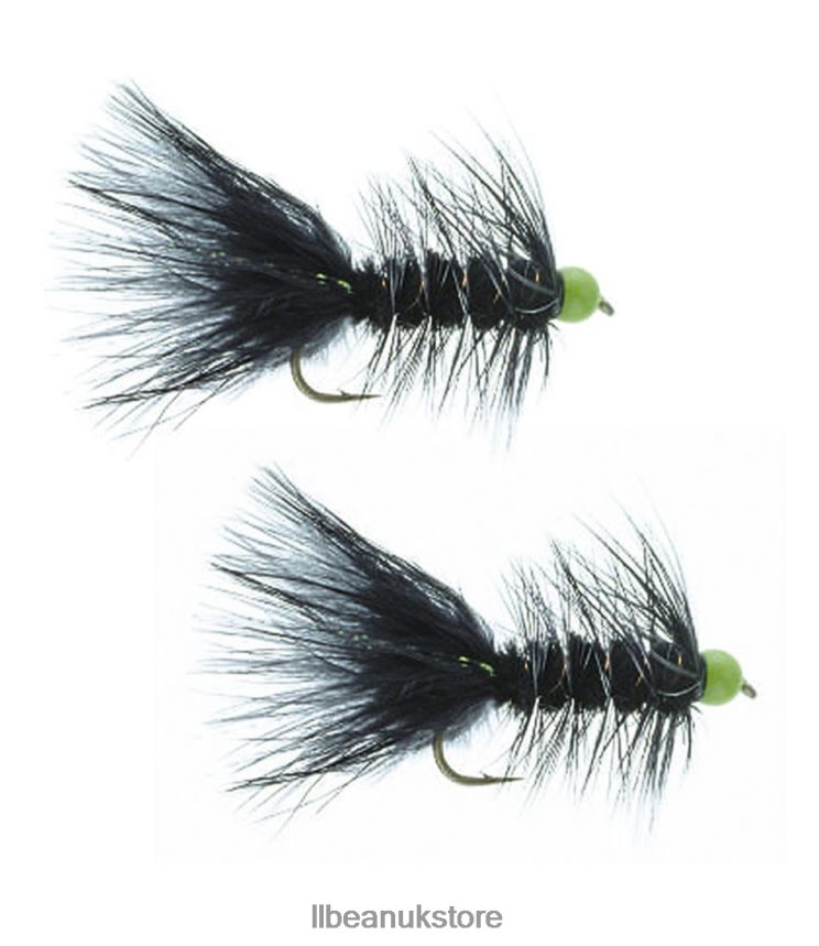 Fishing L.L.Bean Hot Bead Bugger 2-Pack Black/Chartreuse Unisex 0VRR662042