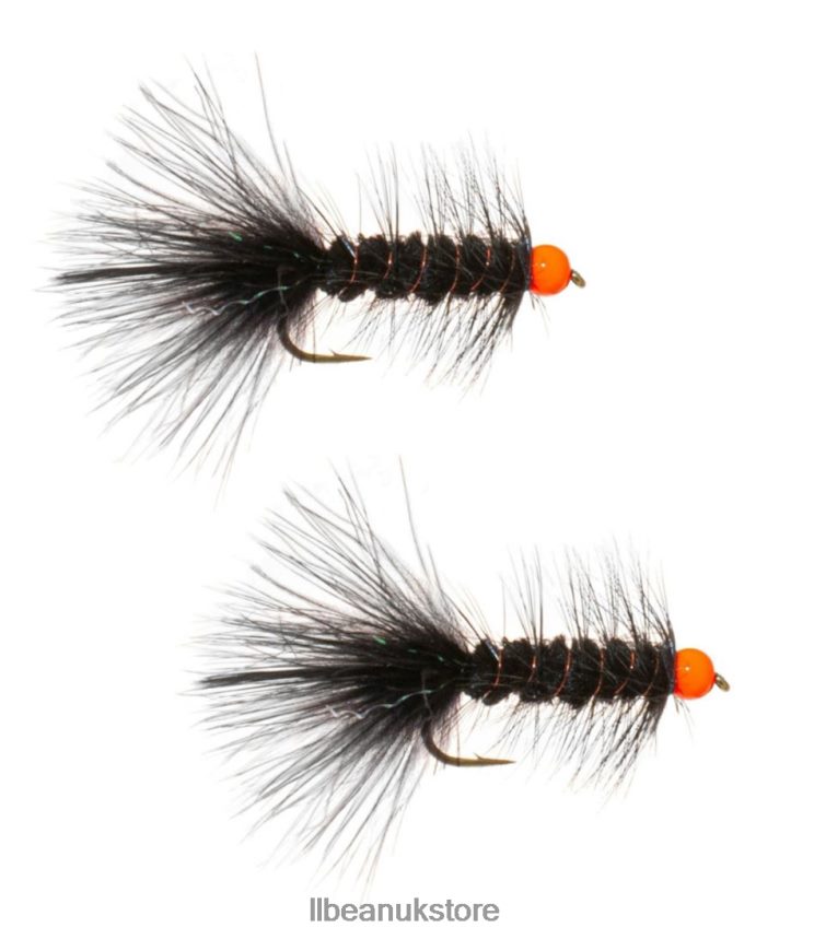 Fishing L.L.Bean Hot Bead Bugger 2-Pack Black/Fluorescent Orange Unisex 0VRR664135