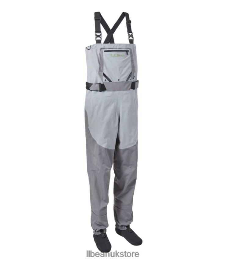 Fishing L.L.Bean Kennebec Stockingfoot Waders with Super Seam Mineral Gray/Asphalt Unisex 0VRR661342