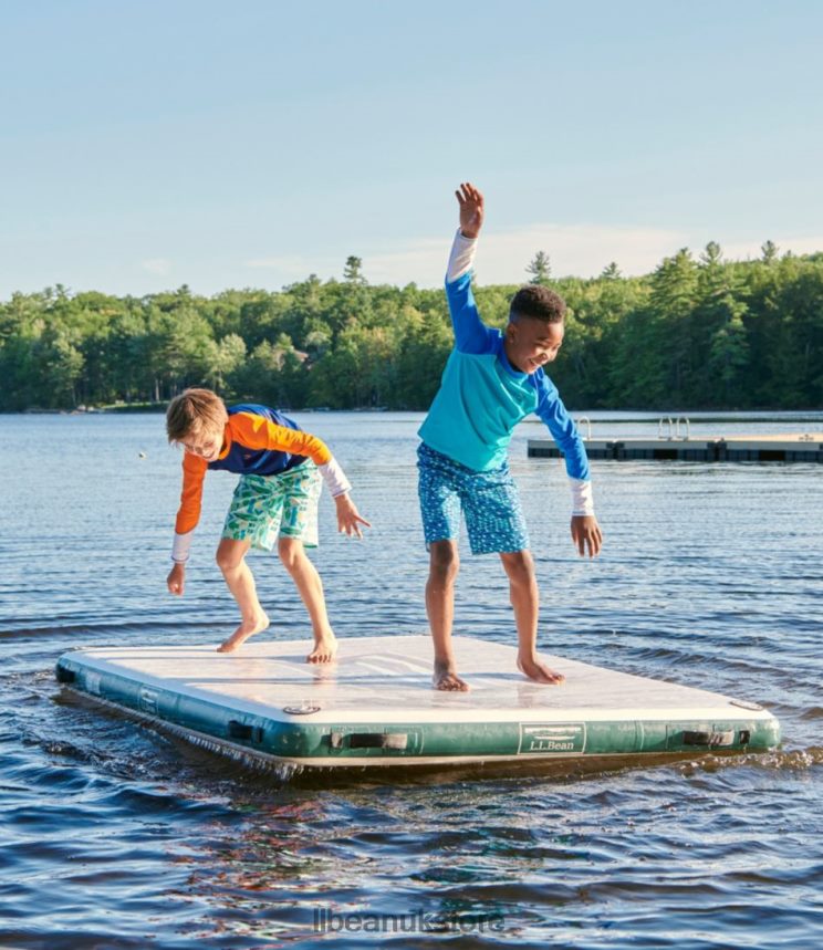 Games & Recreation L.L.Bean Inflatable Swim Dock Gray Pebble/Spruce Unisex 0VRR661262