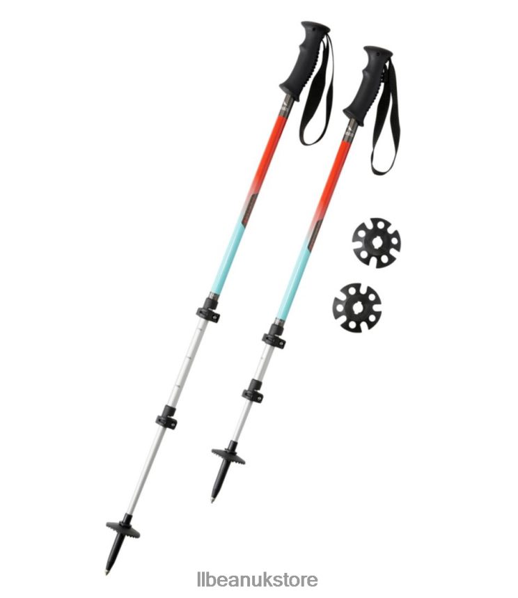 Outdoor Equipment L.L.Bean 4-Season Hiking Poles Fair Aqua/Cherry Tomato Unisex 0VRR661711