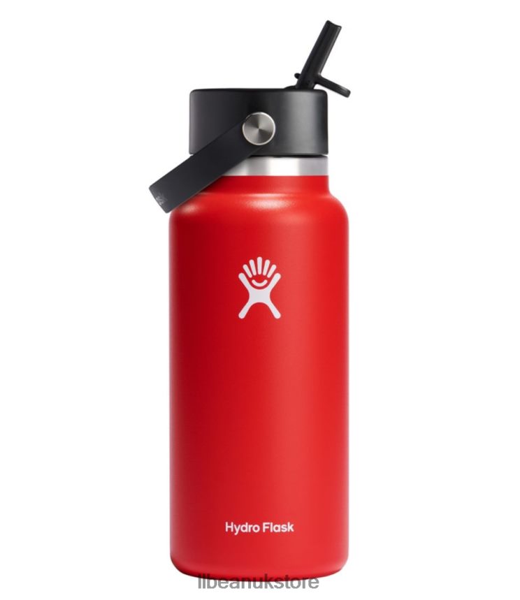 Outdoor Accessories L.L.Bean Hydro Flask Wide Mouth Water Bottle with Flex Straw Cap Goji Unisex 0VRR664010