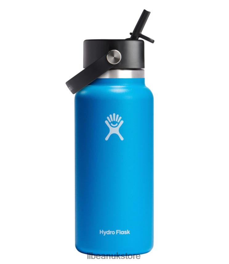 Outdoor Accessories L.L.Bean Hydro Flask Wide Mouth Water Bottle with Flex Straw Cap Pacific Unisex 0VRR661601