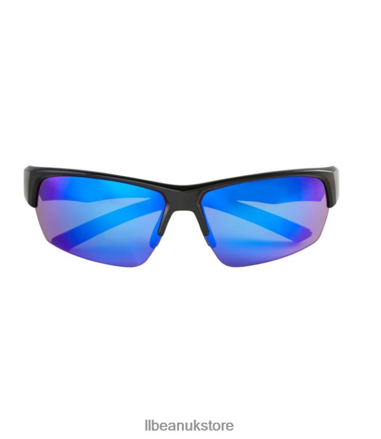 Outdoor Accessories L.L.Bean Ridge Runner With Hydroglare Polarized Sunglasses Shiny Black/Brown with Blue Mirror Unisex 0VRR66585