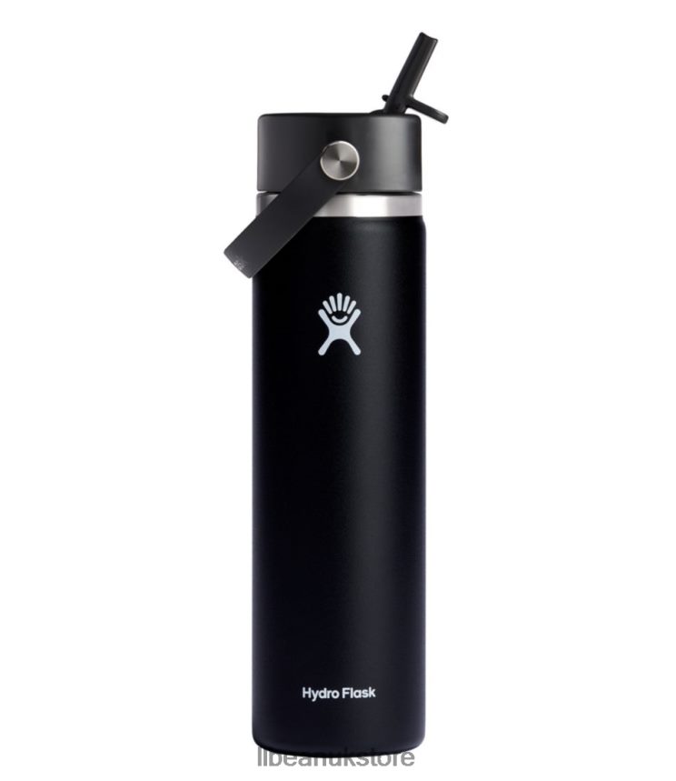 Outdoor Accessories L.L.Bean Hydro Flask Wide Mouth Water Bottle with Flex Straw Cap Black Unisex 0VRR666734