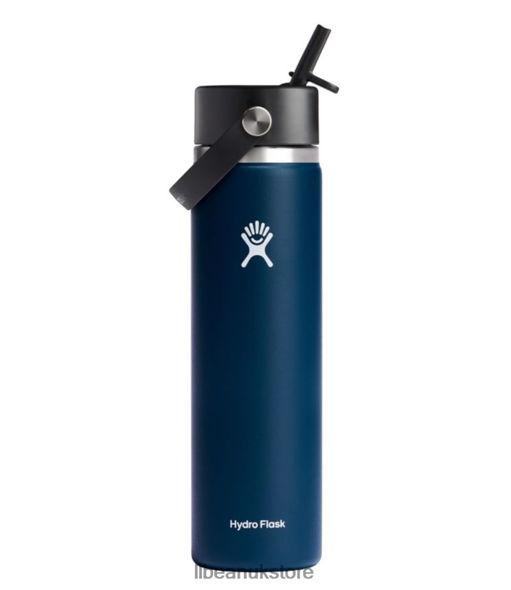 Outdoor Accessories L.L.Bean Hydro Flask Wide Mouth Water Bottle with Flex Straw Cap Indigo Unisex 0VRR665353