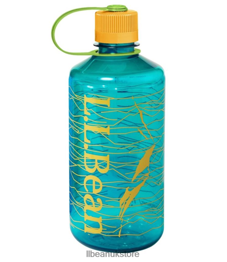 Outdoor Accessories L.L.Bean Nalgene Sustain Narrow Mouth Water Bottle with Print Trout Green/Katahdin Line Unisex 0VRR661781