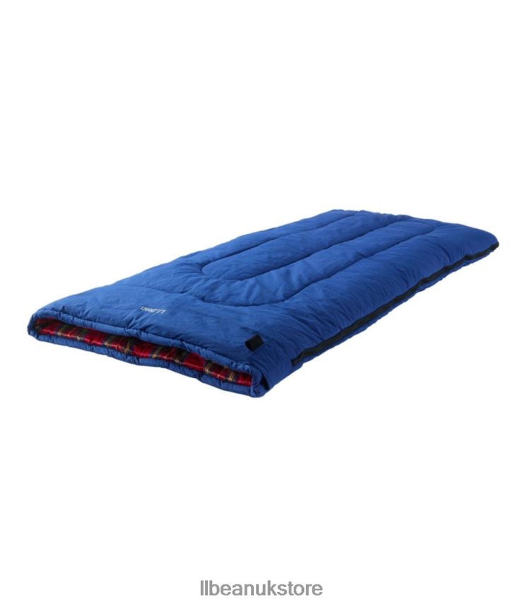 Outdoor Equipment L.L.Bean Flannel Lined Camp Sleeping Bag 40 degree Deep Loden/Buffalo Plaid Unisex 0VRR663902