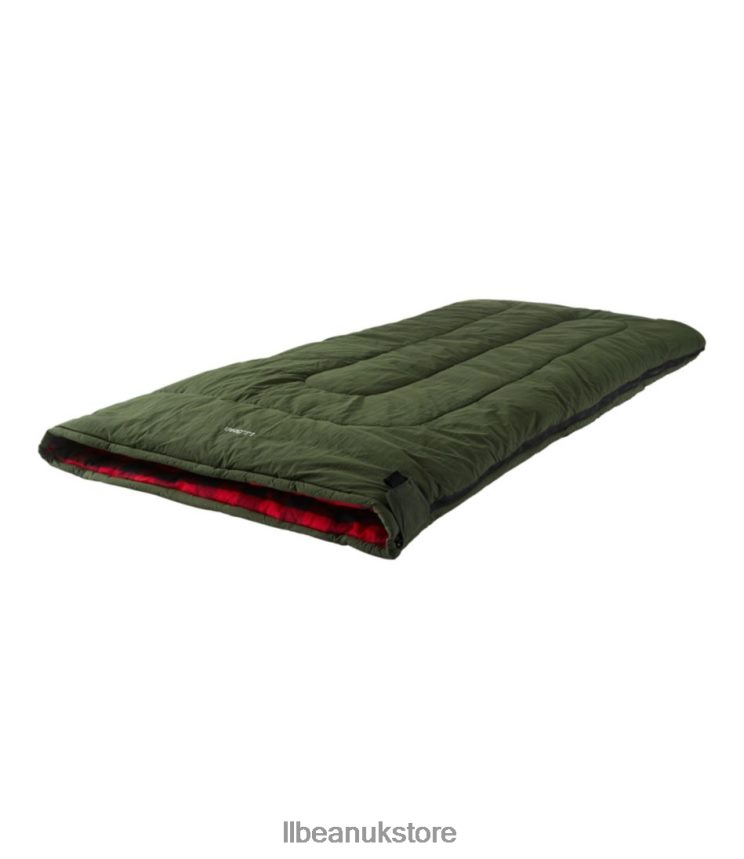 Outdoor Equipment L.L.Bean Flannel Lined Camp Sleeping Bag Deep Loden/Buffalo Plaid Unisex 0VRR661304