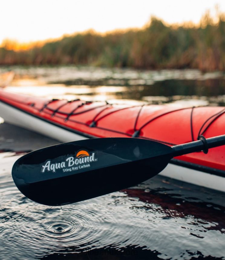Water Sports L.L.Bean Aqua Bound Sting Ray Carbon Versa-Lok Kayak 2-Piece Paddle Black Unisex 0VRR661840